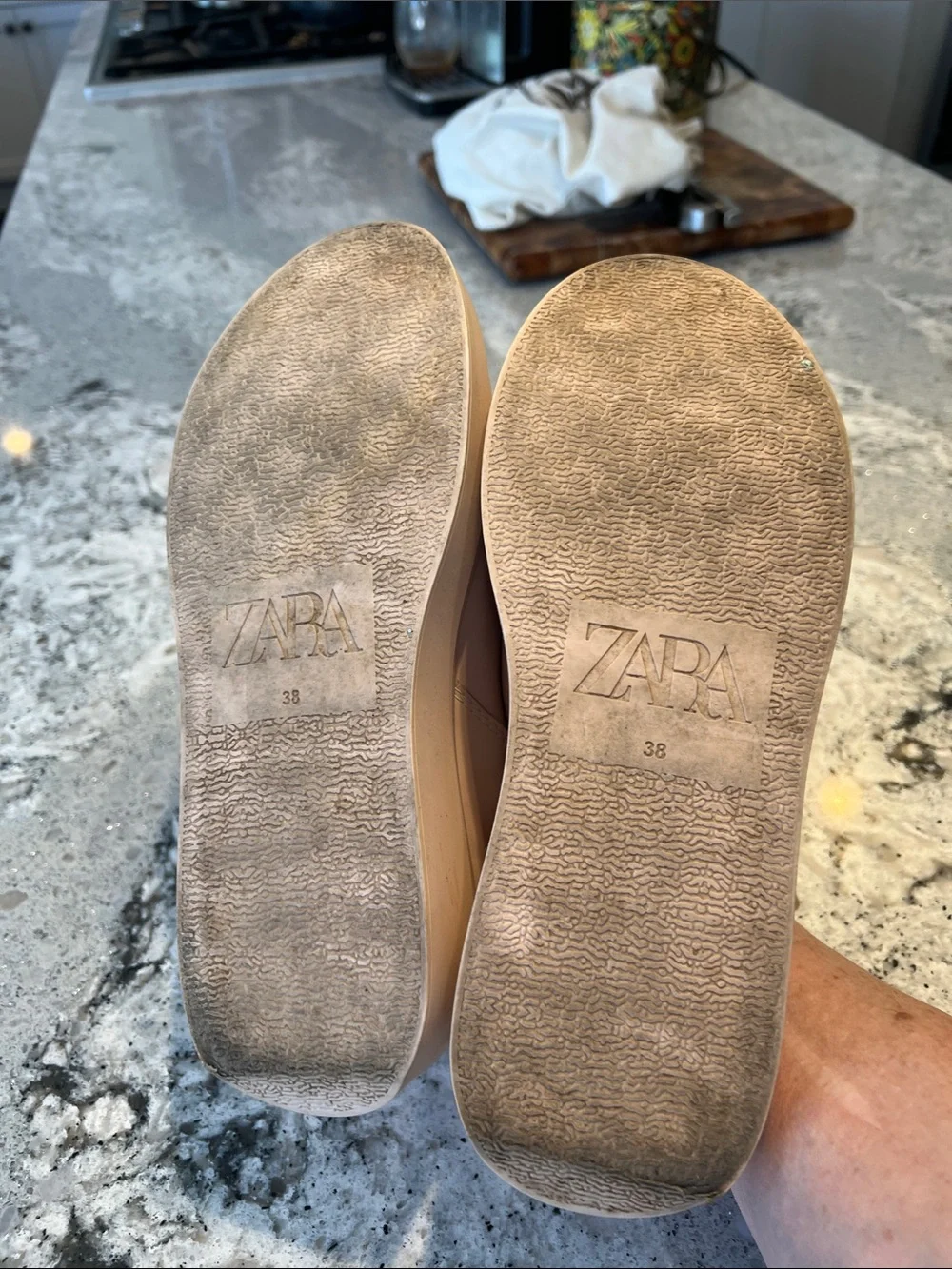ZARA Pastel Pink Faux Leather Chunky Platform Sneakers Size 38 (US 7.5)